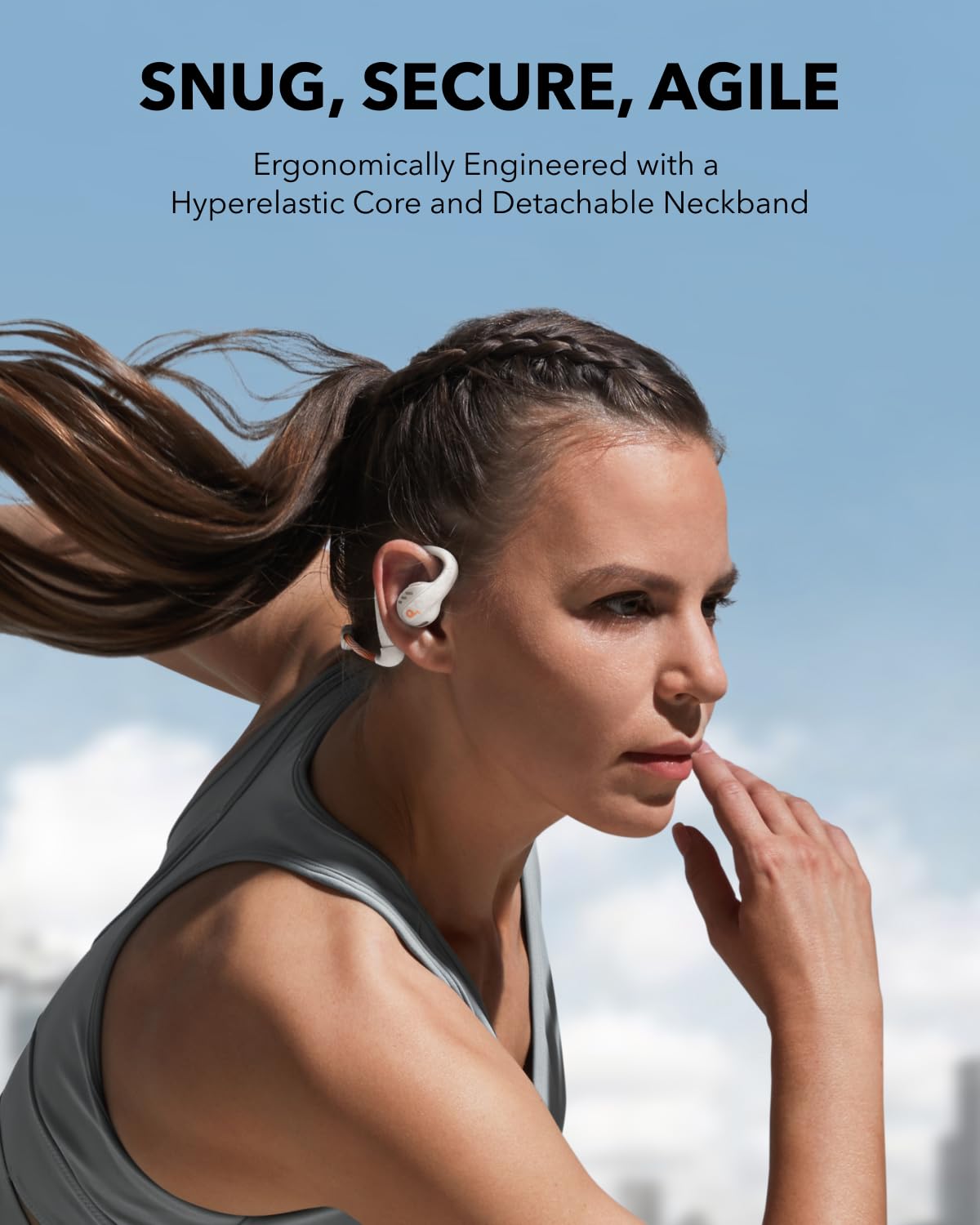 Soundcore by Anker AeroFit Pro Open-Ear Headphones, Ultra Comfort, Secure Fit, Ergonomic Design, Rich Sound with LDAC, Bluetooth 5.3, IPX5