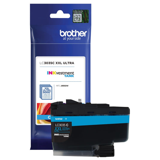Brother Genuine LC3035C, Single Pack Ultra High-Yield Cyan INKvestment Tank Ink Cartridge, Page Yield Up to 5,000 Pages, LC3035, Amazon Dash