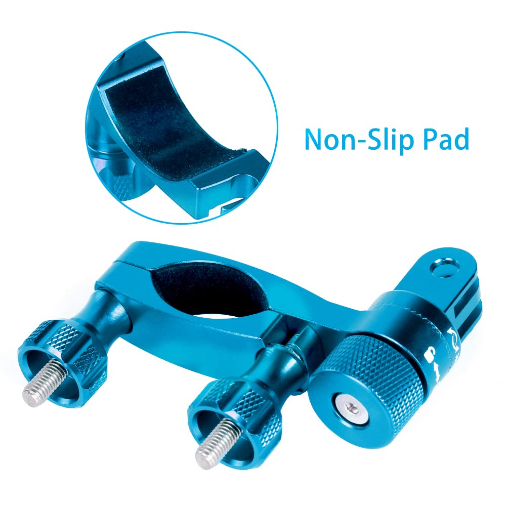 HSU 0.6-1.3inch All-Aluminum Bike/Motorcycle Handlebars, 360° Rotation Seat Post, Ski Pole Mount Compatible with GoPro Hero 13/12/11/10/9/8/7/6/5, DJI