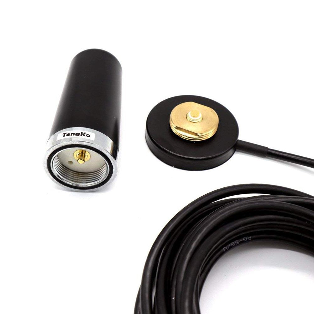 TengKo NMO Dual Band High Gain Antennas for CAR Mobile Radio UHF VHF 400-470 136-174MHZ and Mount Magnetic Base for Mobile Radios PL259 Connector (NMO