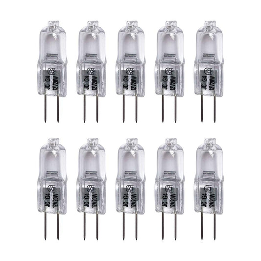 Vstar G4 12V 20W Bulb T3 JC Type Bi-Pin Base G4 Halogen Bulb,Clear,10 Packs