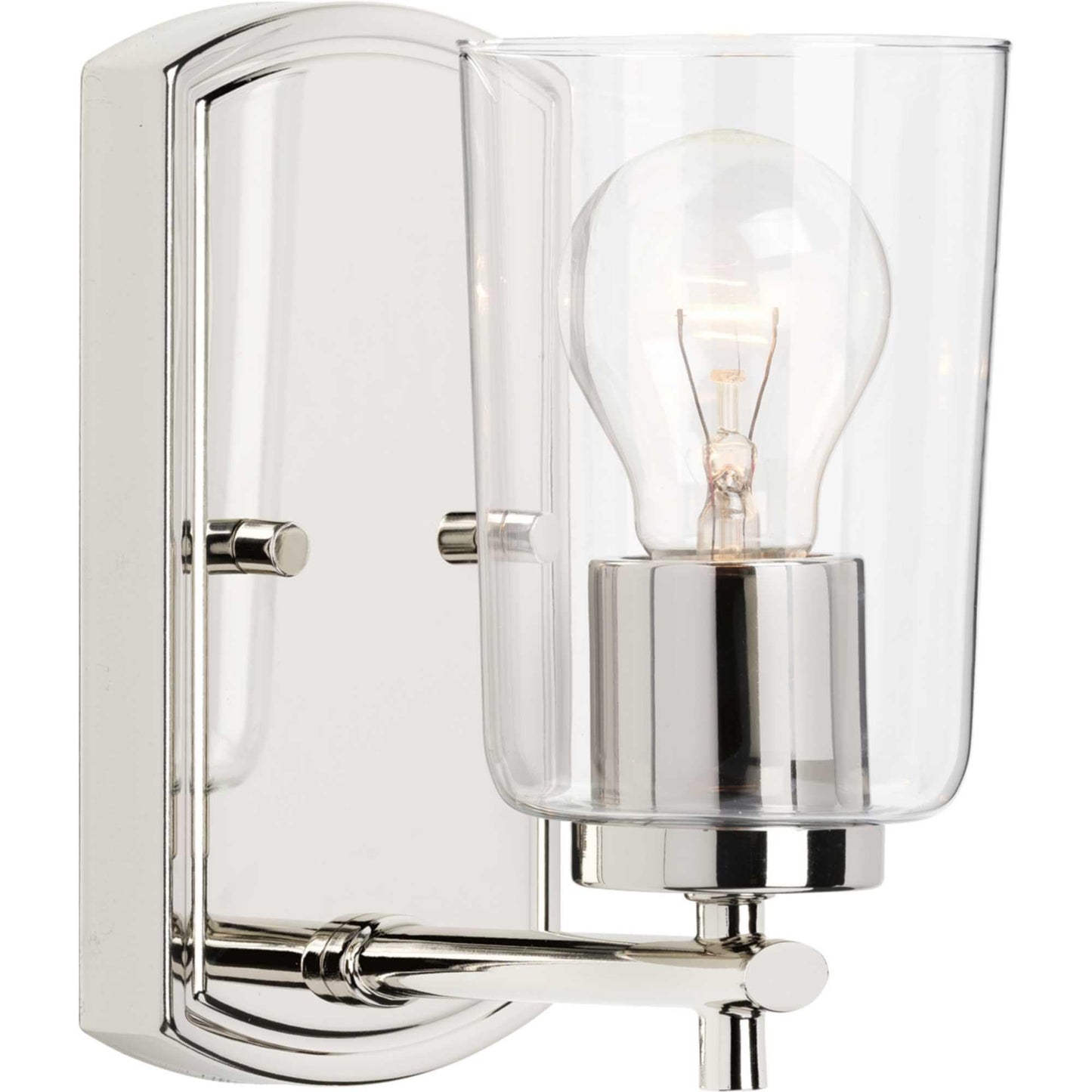 Progress Lighting Adley Collection One-Light Polished Nickel Traditional Wall Light