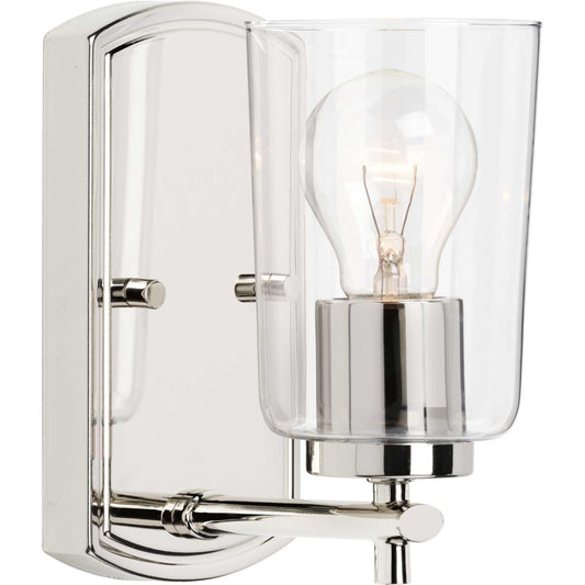 Progress Lighting Adley Collection One-Light Polished Nickel Traditional Wall Light
