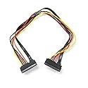 Micro SATA Cables 18 Inch SATA III 22 Pin Female to Female Power & Data Cable