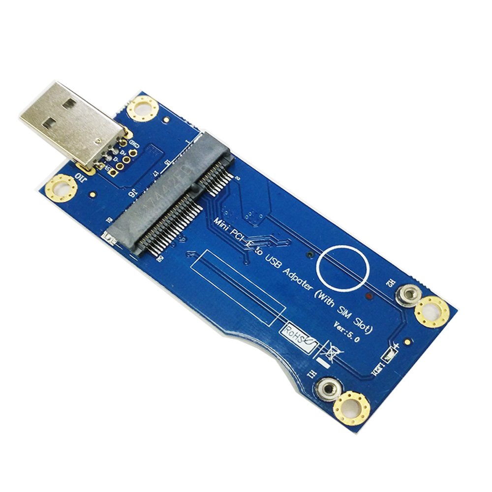 Mustpoint Mini PCI-E to USB Adapter with SIM Card Slot for WWAN/LTE Module (Industrial-Grade)