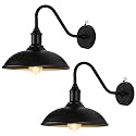Naurham Outdoor Barn Light Fixtures - Dusk to Dawn Exterior Farmhouse Lighting for House with Anti-ponding Bottom, Barn Lights Outdoor Gooseneck