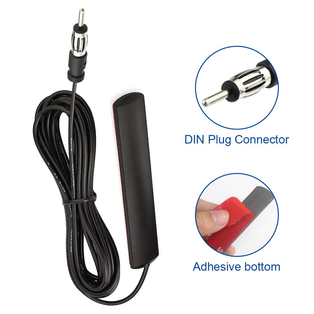 Bingfu Car Stereo FM AM Radio Antenna Car Adhesive Mount Hidden Patch Antenna for Vehicle Truck SUV Stereo in Dash Head Unit CD Media Receiver Player