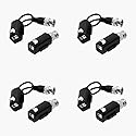 4 Pairs of eSecure HD-EV01P-03 HD Passive Video Balun Network Transceiver, HDTVI HDCVI AHD CVBS 3MP 4MP 5MP 4K Camera DVR CCTV System, BNC to UTP CAT