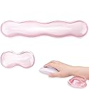 TIMSEKER Gel Wrist Rest for Keyboard and Mouse - Pink Soft Ergonomic Silicone Wrist Rest, Clear Cute Desk Accessories for Gaming, Computer, Laptop