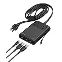 Belkin Travel Power Strip 70W, 6-in-1 GaN Charging Station USB C Charger w/ 2 AC Outlets, 2 USB A Ports, Integrated USB C Cable - Power Strip