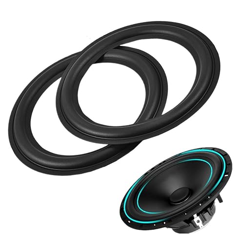Yoidesu 2pcs Black Color 8 inch Rubber Speaker Surround Rings Replacement Parts for Speaker Repair or DIY,Perforated Rubber Speaker Foam Subwoofer