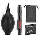 QWORK Camera Lens Cleaning Kit - 4-in-1 Includes Lens Cleaning Pen, Microfiber Cloths, Air Blower - Compatible with Sony, Nikon, Canon, DSLR Cameras