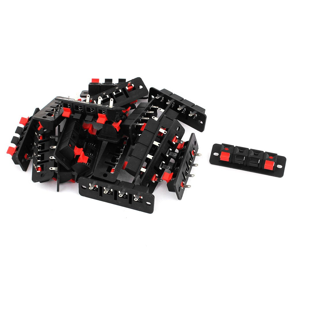 uxcell a16012700ux0472 4 Terminal Push Cable Clip Stereo Speaker Socket Connector Board (Pack of 20)
