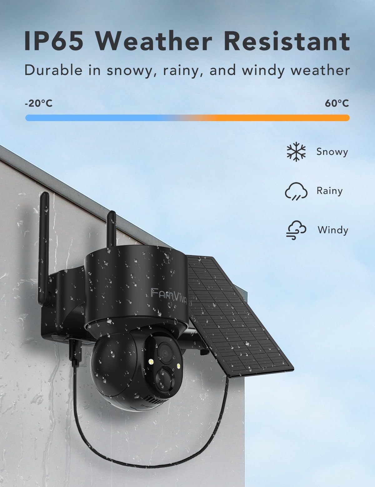 2K Solar Security Cameras Wireless Outdoor, 360°PTZ Battery Powered Cameras for Home Security, 2.4G WiFi Outdoor Camera with Color Night Vision, IP66
