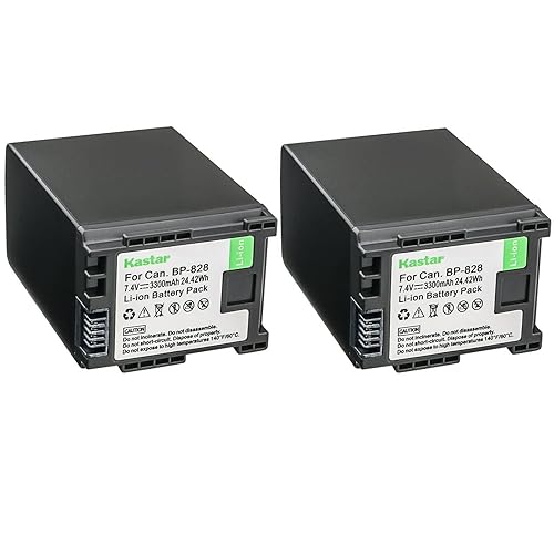Kastar 2-Pack BP-828 Battery 7.4V 3300mAh Replacement for Canon BP-820 BP820, BP-828 BP828 Battery, Canon CG-800 CG800 Charger, Canon VIXIA HF G50 UHD