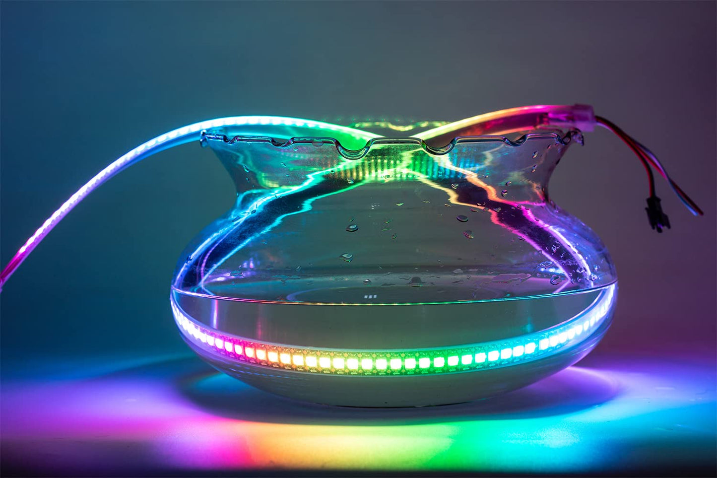WS2812B LED Strip Individual Addressable Light 144Pixels/m SMD 5050 RGB Pixel Strip DC5V 3.2FT 144LEDS Waterproof IP67 White PCB