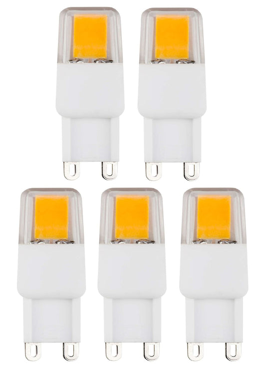CBconcept UL Listed, G9 LED Light Bulb, 5 Pack, Epistar COB 2.3 Watt, 270 Lumen, Not Dimmable, Pure White 6000K, 360 degree Beam Angle, 120 Volt, 35W