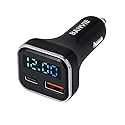 BANVIE USB C Car Charger with LED Voltage Display, 30W 2-Port Fast Charging Adapter with PD3.0&QC3.0 Compatible with iPhone 12 Pro Max/11 Pro