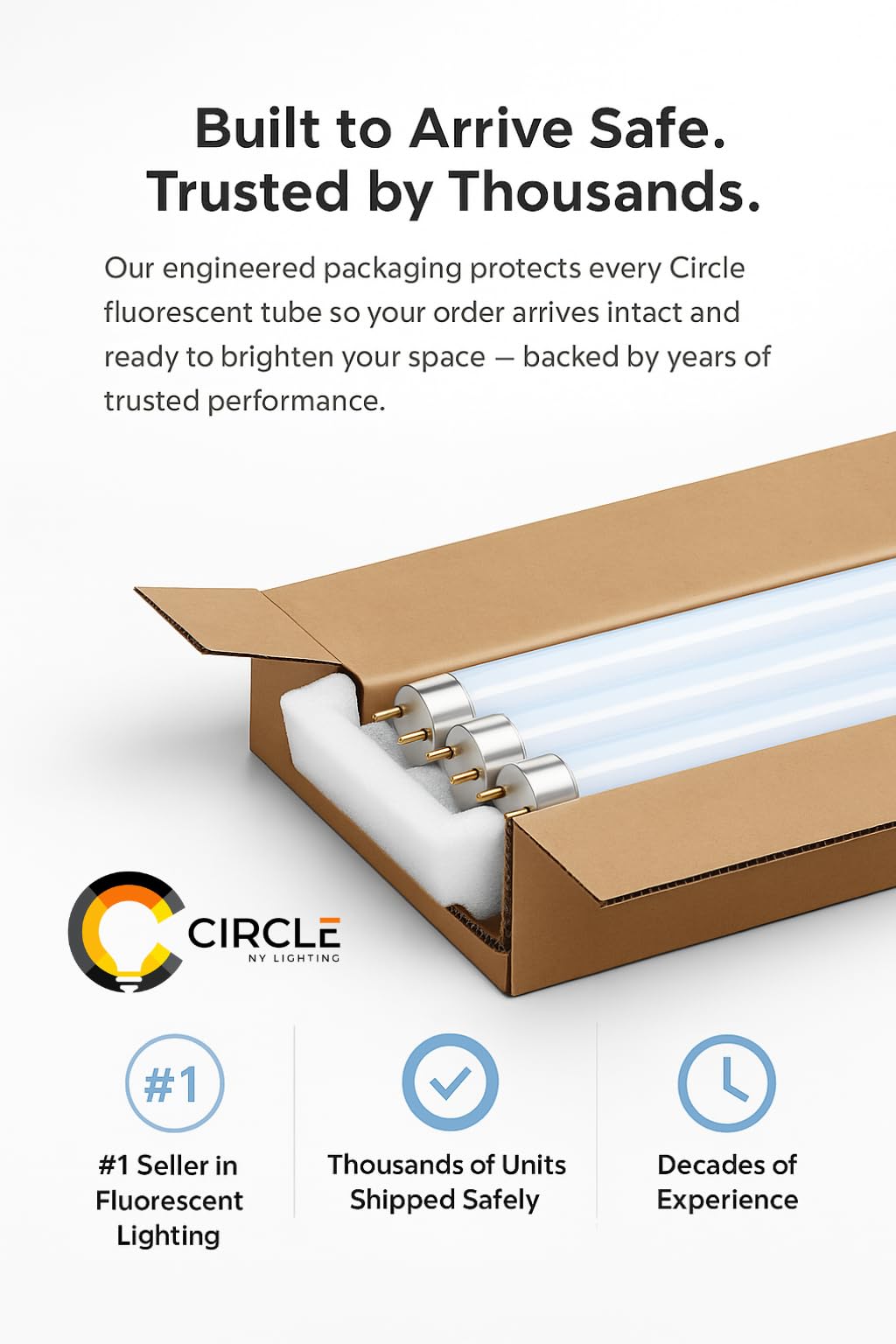 Circle F32T8/741 SP41 32W 4FT T8 Fluorescent Tube 4100K Cool White 25 Pack