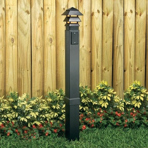 Arlington Industries GP37B-1 Gard-N-Post Outdoor Landscape Lighting Garden Post, 37-Inch, Black
