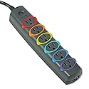 Kensington SmartSockets 6-Outlet, 7-Foot Cord, & 945 Joules Standard Surge Protector (K62147NA), Gray
