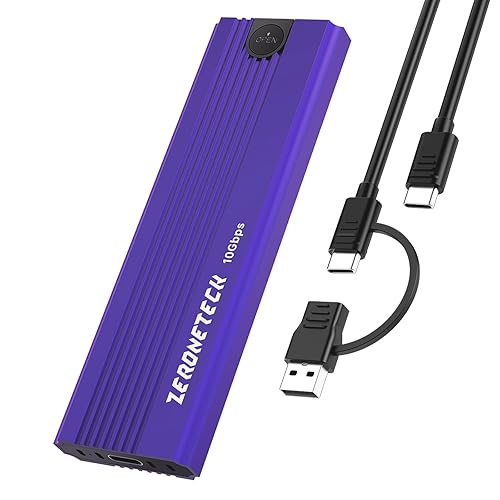 M.2 NVMe SSD Enclosure Adapter Tool-Free, 10Gbps USB 3.2 Gen 2 USB C External, M.2 NVMe to USB Reader, Support UASP Trim for NVME M and (B+M) Keys