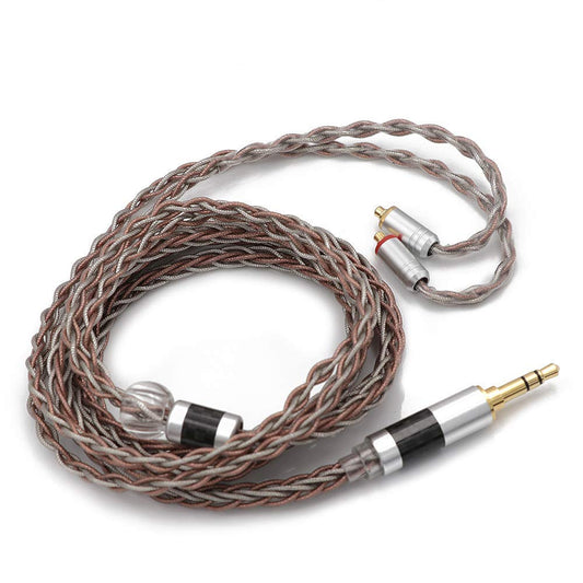 TRIPOWIN Linsoul C8 8-Core Silver Copper Foil Braided Earphone Replacement Upgrade Cable, Tinsel Silver Copper Wire for KZ ZSN Pro, ZS10 Pro NF2u…