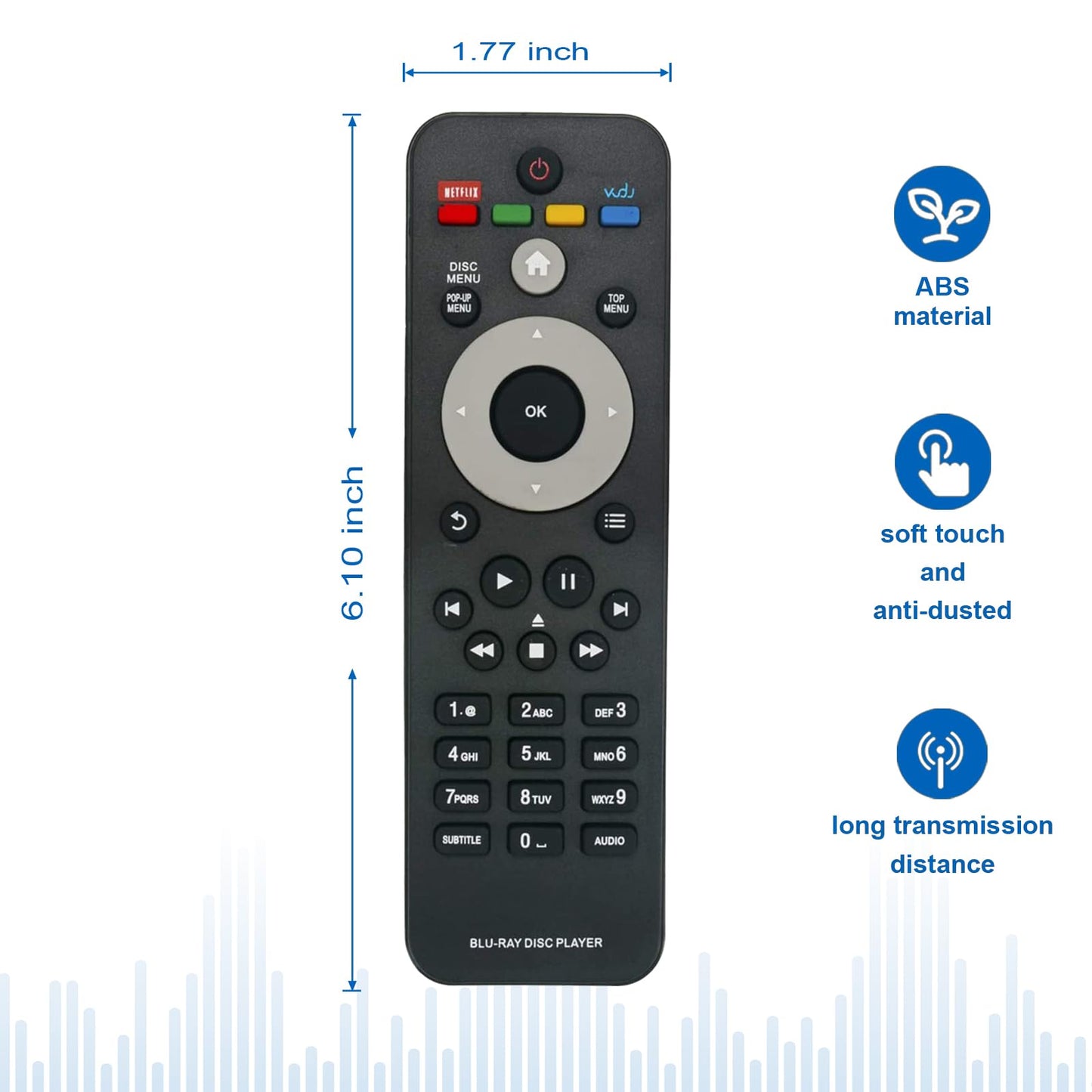 Beyution Replacement Remote Control Fit for Philips Blu-ray Disc DVD Player BDP2180X BDP3400 BDP3480DS3110 BDP2100 BDP2180 BDP3400 BDP3480 BDP3300