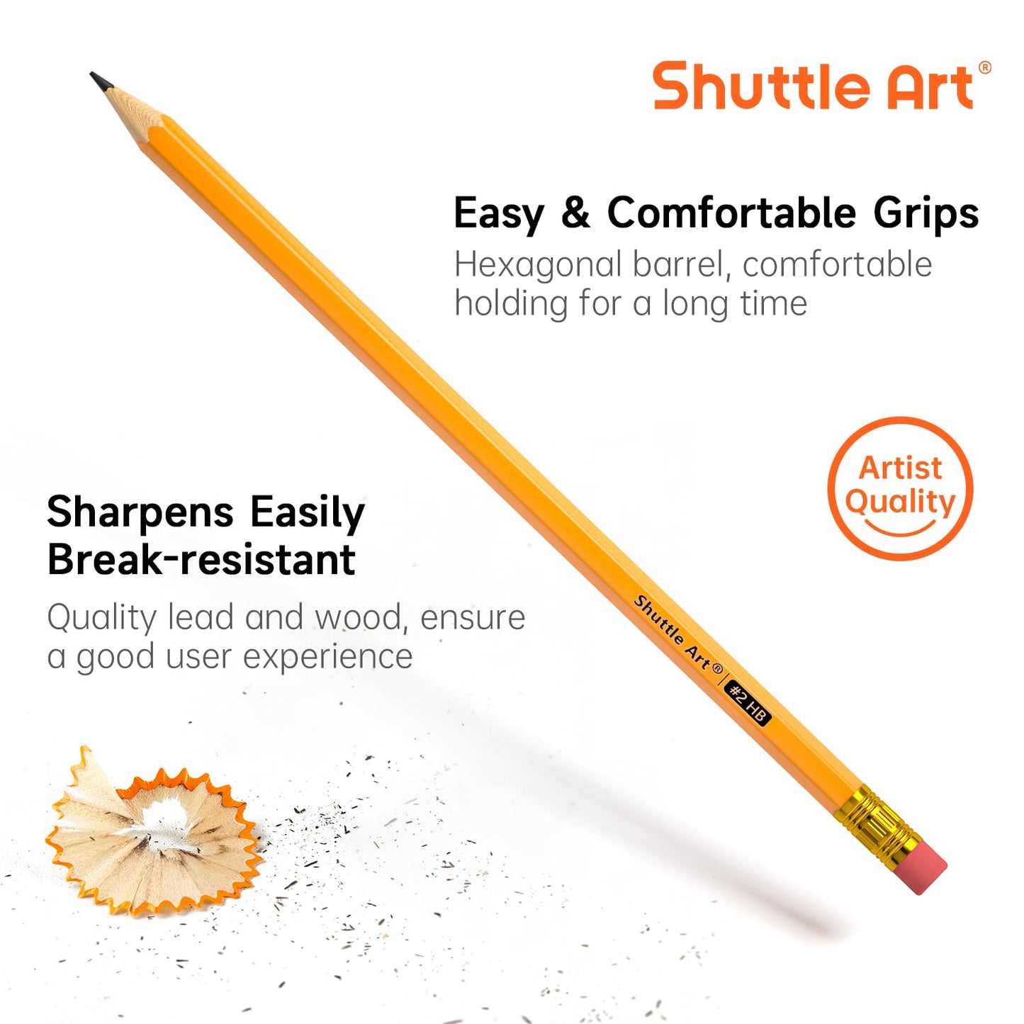 Shuttle Art 480 Pack #2 HB Pencils Pre-Sharpened, Bulk Pencils with Erasers