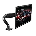 Single Monitor Arm Desk Mount, Computer Monitor Arm Mount w/2 USB Ports Adjustable Height Single Riser, Universal Clamp, Computer Riser, Work from