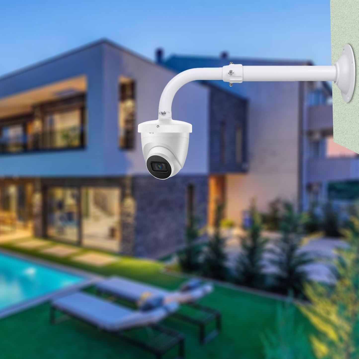 WiTi Security Camera Mount Bracket 6 inch Base,15.7inch-23.6 inch Extendable J-Pole Compatible with Reolink Amcrest IP Cameras, Solid Metal Mounting
