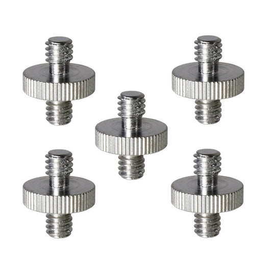 Foto&Tech 5 Pieces 1/4" Male to 1/4" Male Threaded Screw Adapter Compatible with Camera Cage/Shoulder Rig/Tripod/Socket Studio/Lighting Equipment/LED