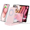 GAUOLN Wireless Charger for iPhone - 5 in 1 Charging Station for Multiple Devices Apple: Wireless Charging Stand Dock for iPhone 17 16e 16 15 14 13 12
