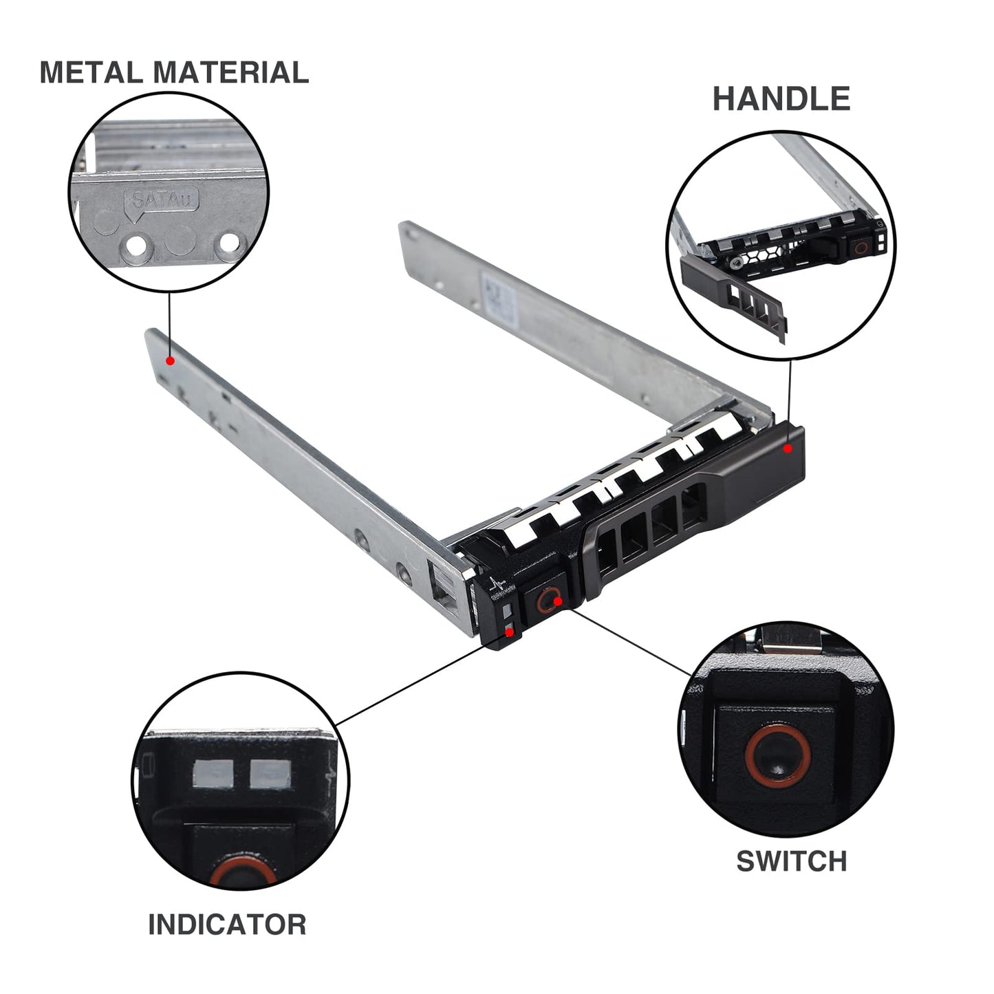 Hard Drive Tray Caddy 2.5 SSD Caddy G176J 0G176J Hard Drive Bracket Compatible with Dell PowerEdge 14/13/12th Generation T440 T640 R730 R730XD R630