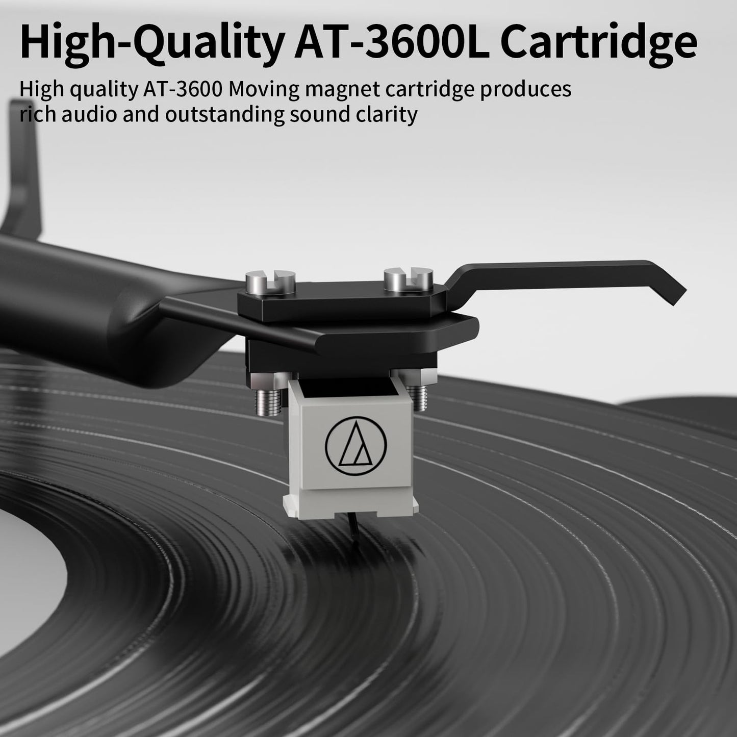 FEKTIK Vinyl Record Player with Magnetic Cartridge,High Fidelity Belt Drive Turntable with Built-in Speakers, Bluetooth Playback and Aux-in