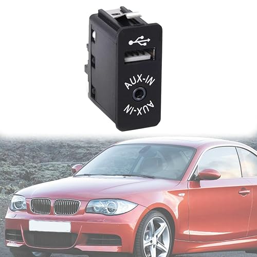 fitfoyo USB AUX Input Socket Switch Car USB AUX Input Socket for BMW X1 X3 E70 E81 E87 E90 F10 F12 E82 Replace# 84109237653