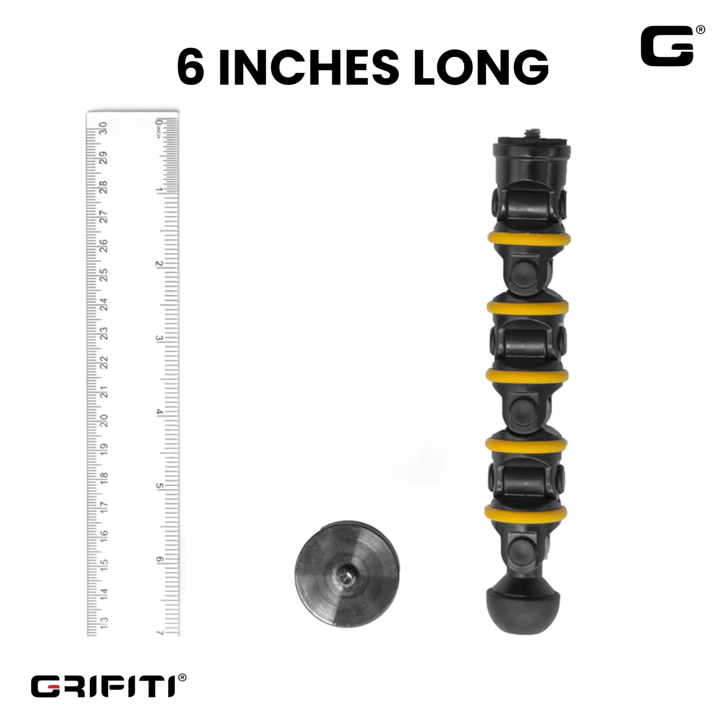 GRIFITI Nootle Recon 5 Flex Arm Leg Magnetic Camera Mount Stand Magnetic Foot 6 Inch Flexible Pole Holder Base for Cameras, Video Mounts Tripod