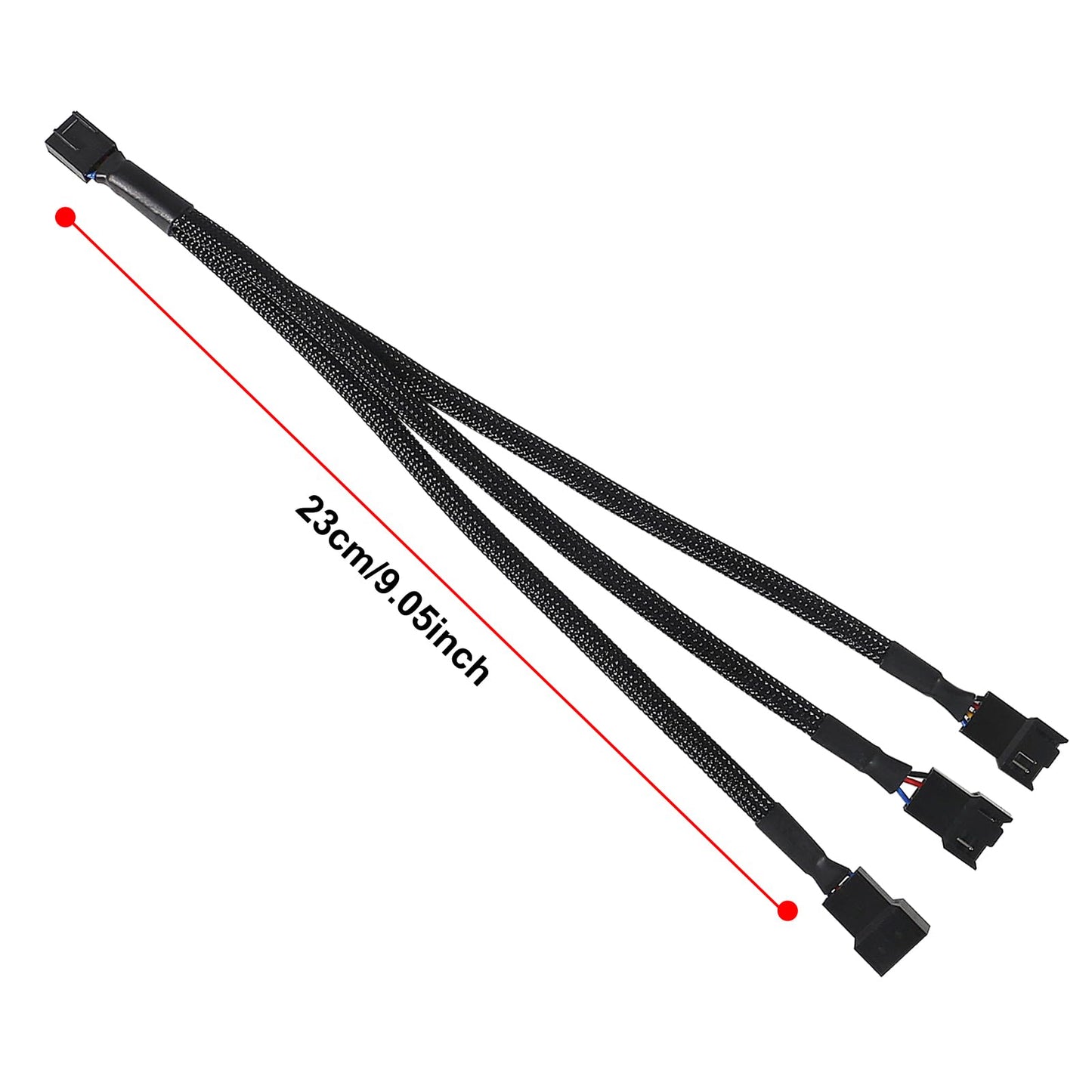 UMLIFE 3CS 3 Way PWM Fan Splitter Cable,3 Way 4 Pin PC Fan Extension Cable, PWM Fan Extension Cable, for Computer ATX Case 4-Pin/3-Pin Cooling Fan