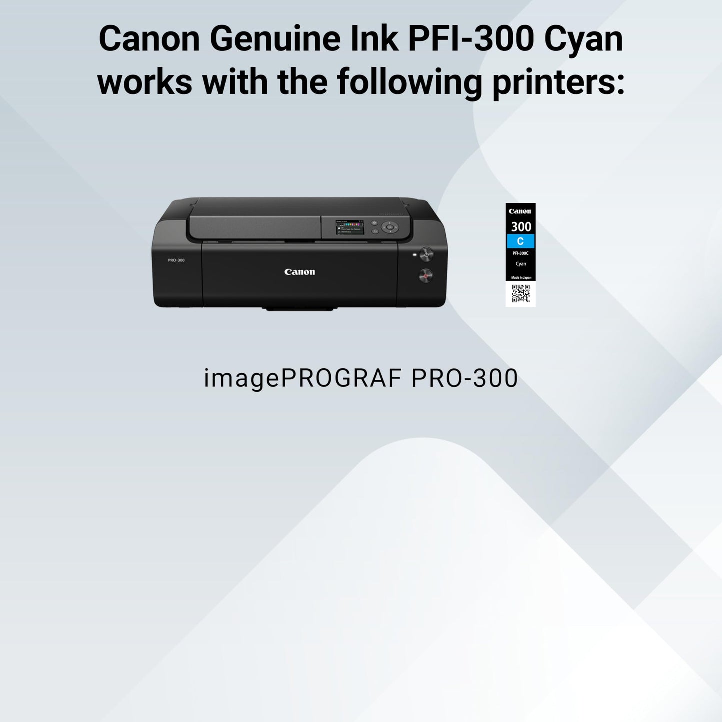 Canon PFI-300 Genuine Cyan Ink Tank, Compatible with ImagePROGRAF PRO-300 Printers