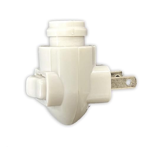 The Porcelain Garden Night Light Plug with Switch, White, Replacement Plug, E12, on/Off Toggle, for DIY Night Light Projects