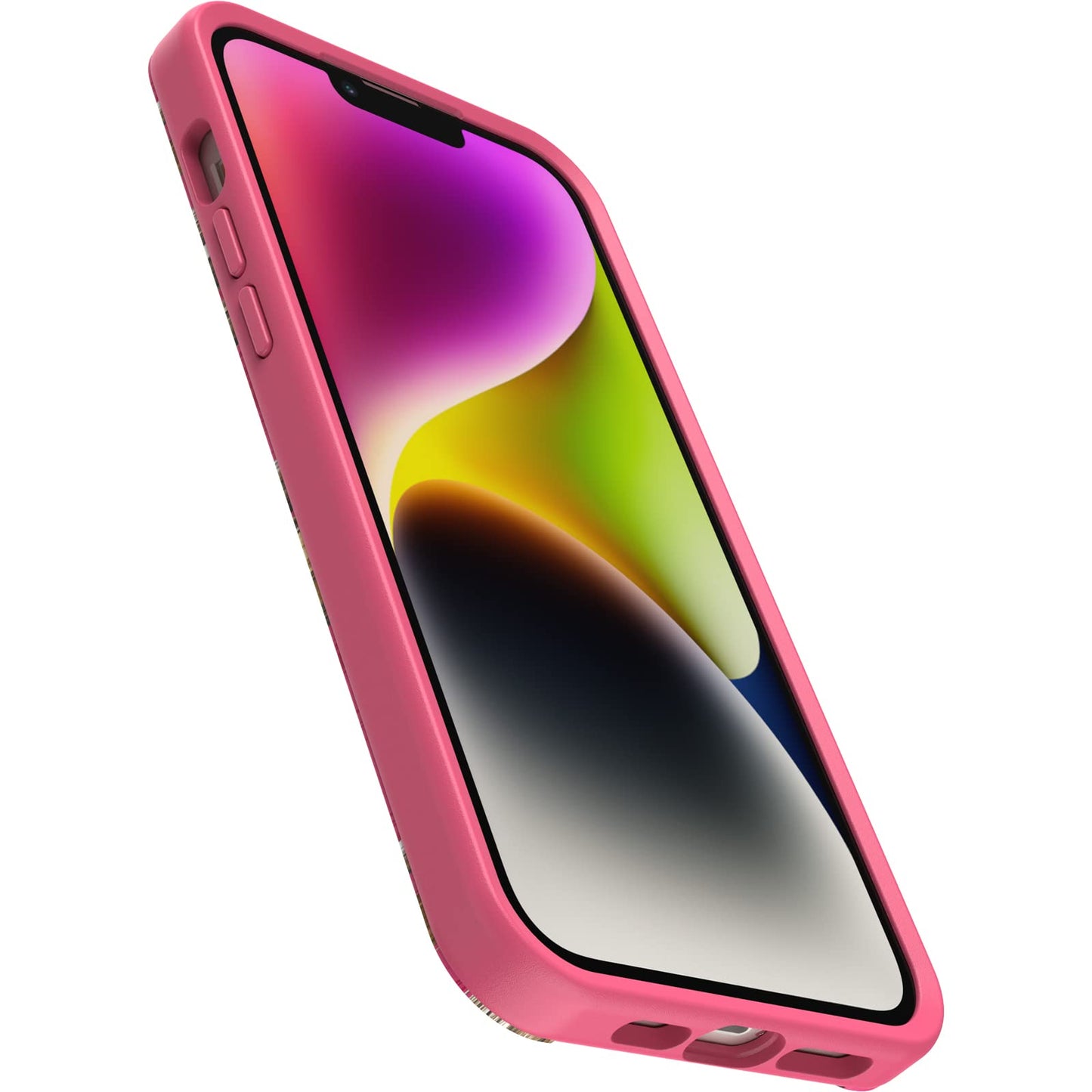 OtterBox iPhone 14 Plus Symmetry Series+ Case - REALTREE FLAMINGO PINK (Camo), ultra-sleek, snaps to MagSafe, raised edges protect camera & screen