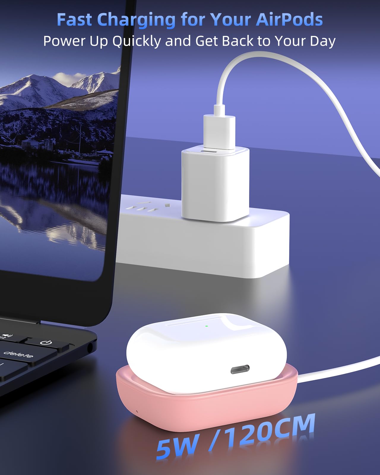 for Airpod Charger, Designed Wireless Charger for Airpods 4(ANC)/3rd/2nd Gen, for NEW AirPod Pro 3 (2025)/ 2nd Gen, Wireless Earbuds, Slim & Compact