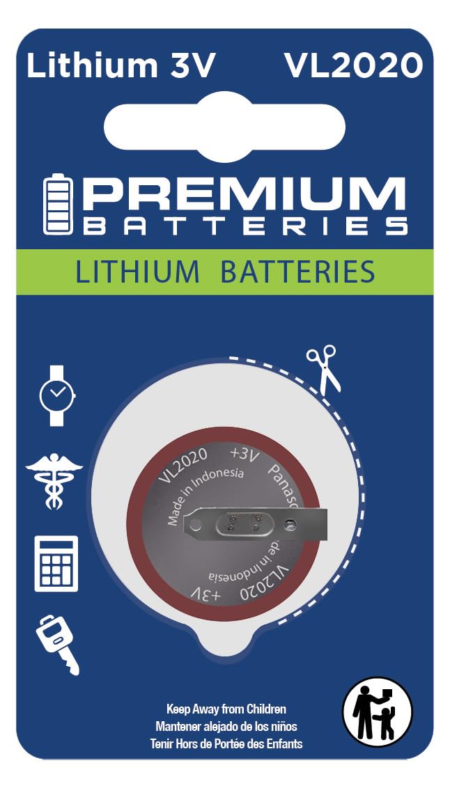 Premium VL2020 Lithium 3V Coin Cell - Japanese Engineered High Capacity Batteries (2 Pack)
