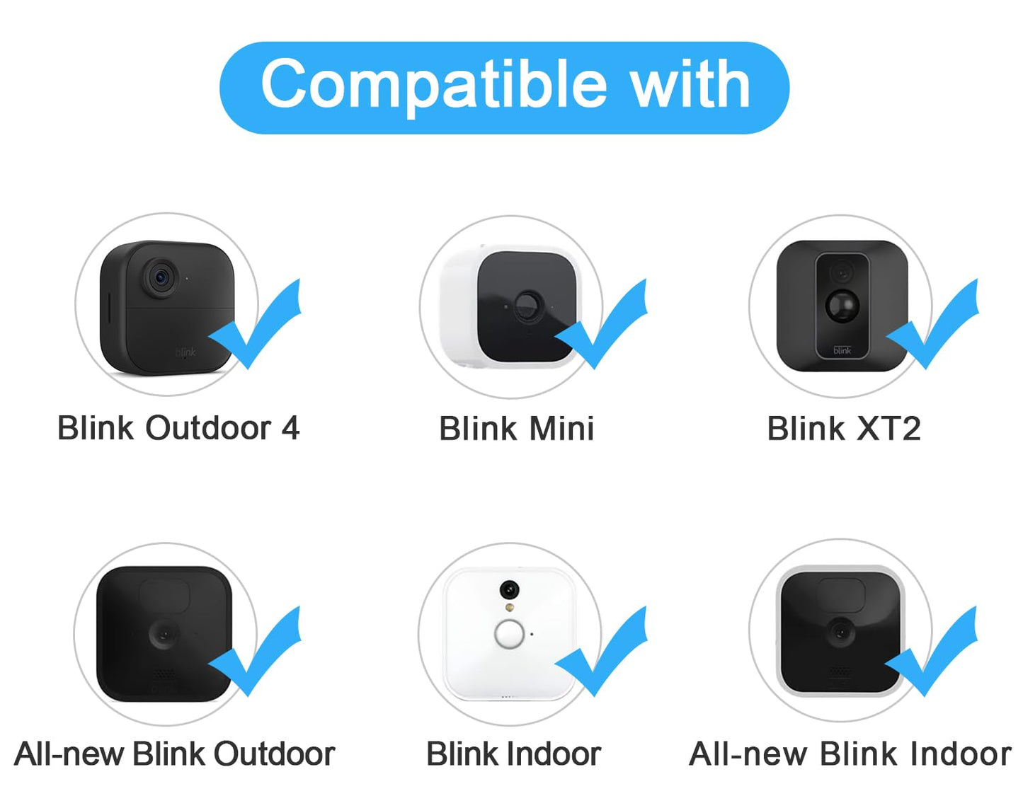 2 Pack Adjustable Wall Mount for All-New Blink Outdoor (4th Gen, 3rd Gen) & Blink XT / XT2, Mini Camera Mounting Bracket, Ceiling Mount