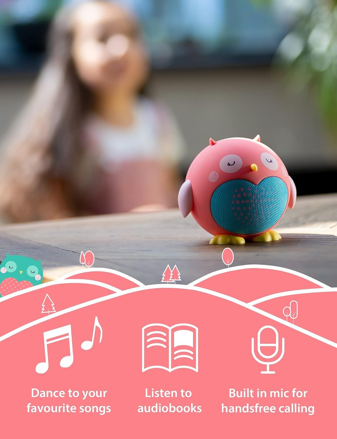 Planet Buddies Kids Bluetooth Speaker Boys and Girls with Microphone, Mini Bluetooth Speaker Portable Wireless, 60 Day Battery, for Home, Outdoor