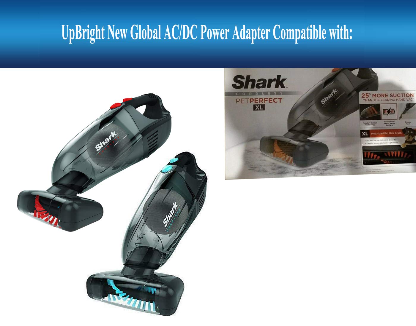 UpBright 19V AC/DC Adapter Charger Compatible with Shark LV900 LV901 LV901C LV 900 901 Cordless Pet Perfect PetPerfect XL Lithium Ion 14.4V Battery…