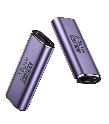 MoKo USB C Female to Female Adapter, USB C Coupler Supporting 240W Fast Charging/40Gbps Data Transfer, USB Type C Extender with 8K@60Hz Video…
