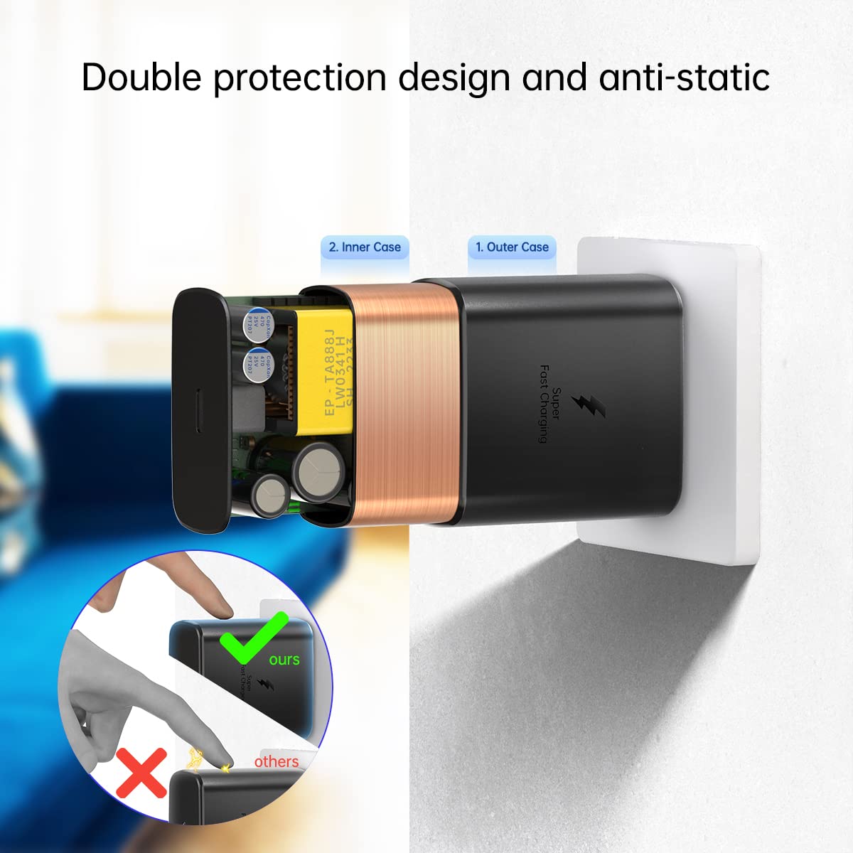 45W Super Fast Charger USB Type C Combo Kit Wall/Car Charger PD PPS for Samsung Galaxy S26 S25 S24 S23 S22 Ultra Plus S21 A25 A15 A53 A52 5G iPhone 17