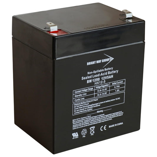 Bright Way Group BW1250-F1, BW 1250 (0124), BWG 1250 T1 Battery, 12V 5Ah
