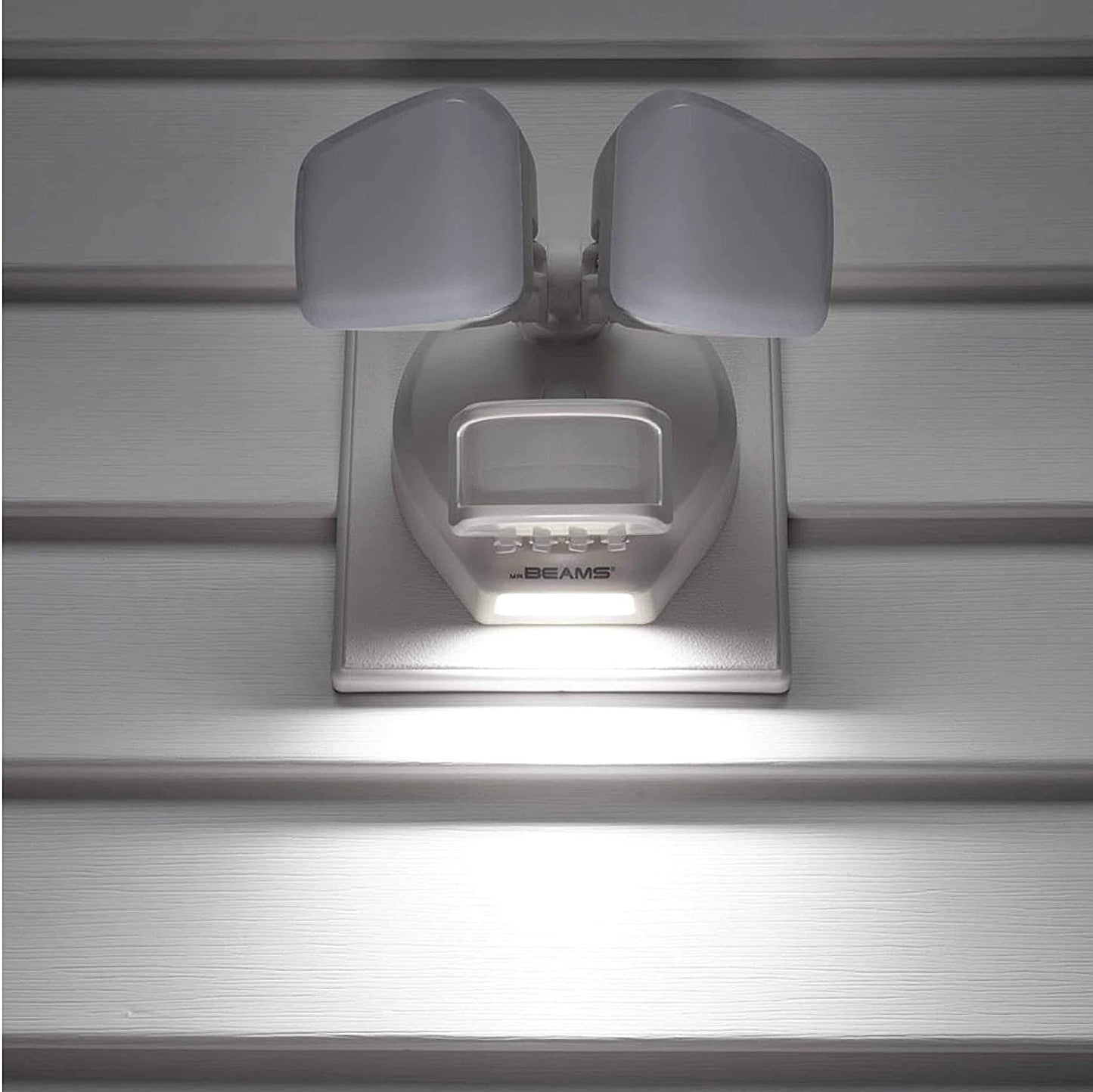 Beams 2900 Lumen 2-Head Outdoor Motion Sensing LED Security Light with Cascading Wall Wash, 1-Pack, White